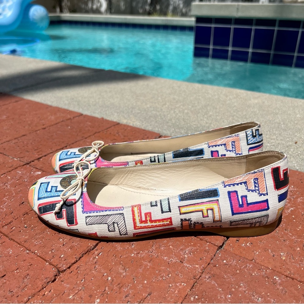 FENDI Vintage Multicolor Ballet Flats
